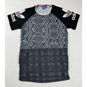 Adidas Originals T Shirt Men's Medium Snake Print Kangaroo Pocket Trefoil Street